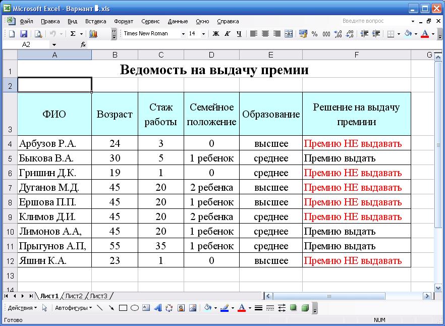 Как сделать лабораторную работу в excel