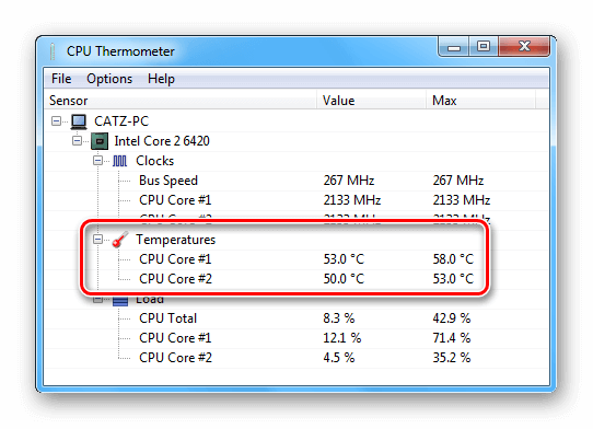 Температура cpu