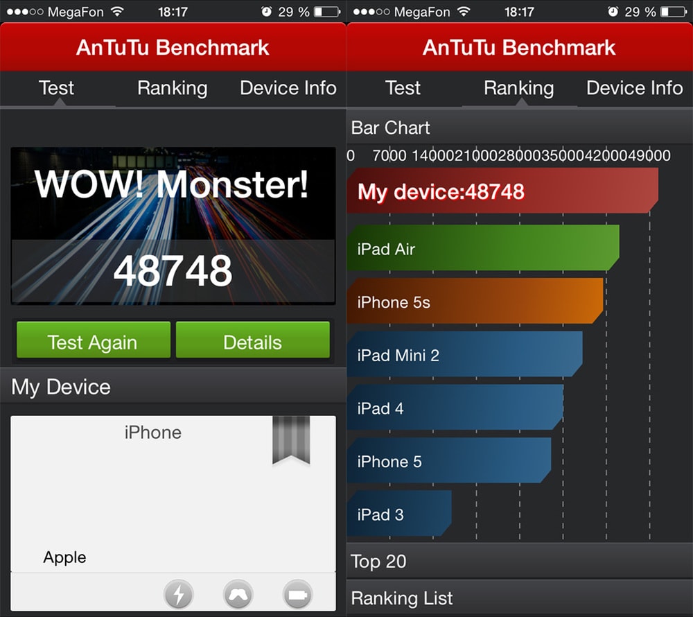 Баллы антуту айфон. Iphone 5s ANTUTU. Айфон 5s антуту. ANTUTU Benchmark 5s. IPAD Mini 5 ANTUTU.