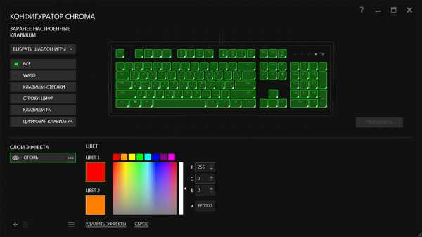 Razer клавиатура и мышь настройки